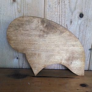 Buffalo Shape Wood Sculpture 7 1/4 x 9 1/2